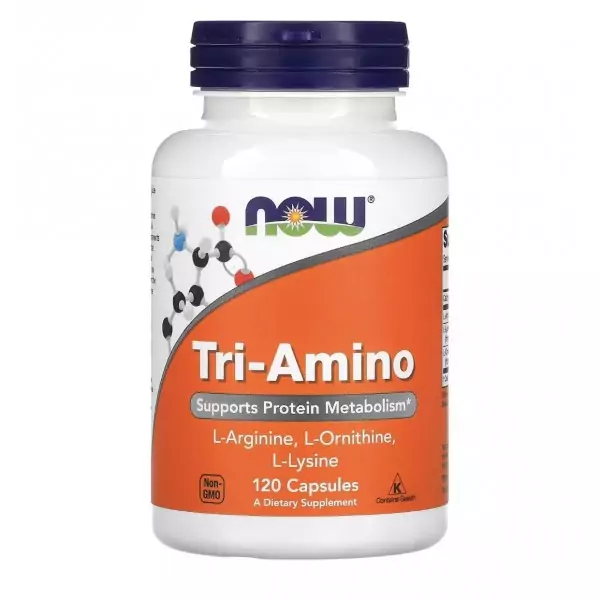 NOW Foods, Tri-Amino, Аргинин Орнитин Лизин, 120 капсул