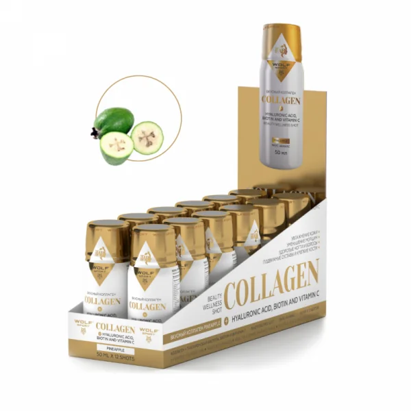 Wolfsport+iTAB, Вкусный коллаген (фейхоа), шоты, 12х50 мл